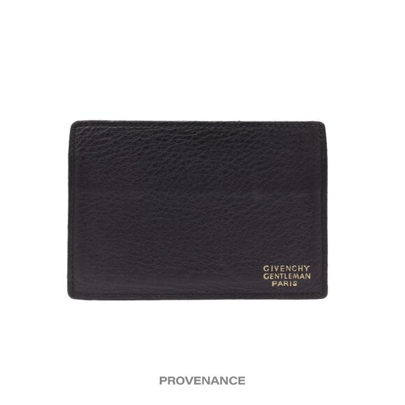 🔴 Givenchy Logo Gentleman Card Holder - Black Leather - Picture 2 of 5